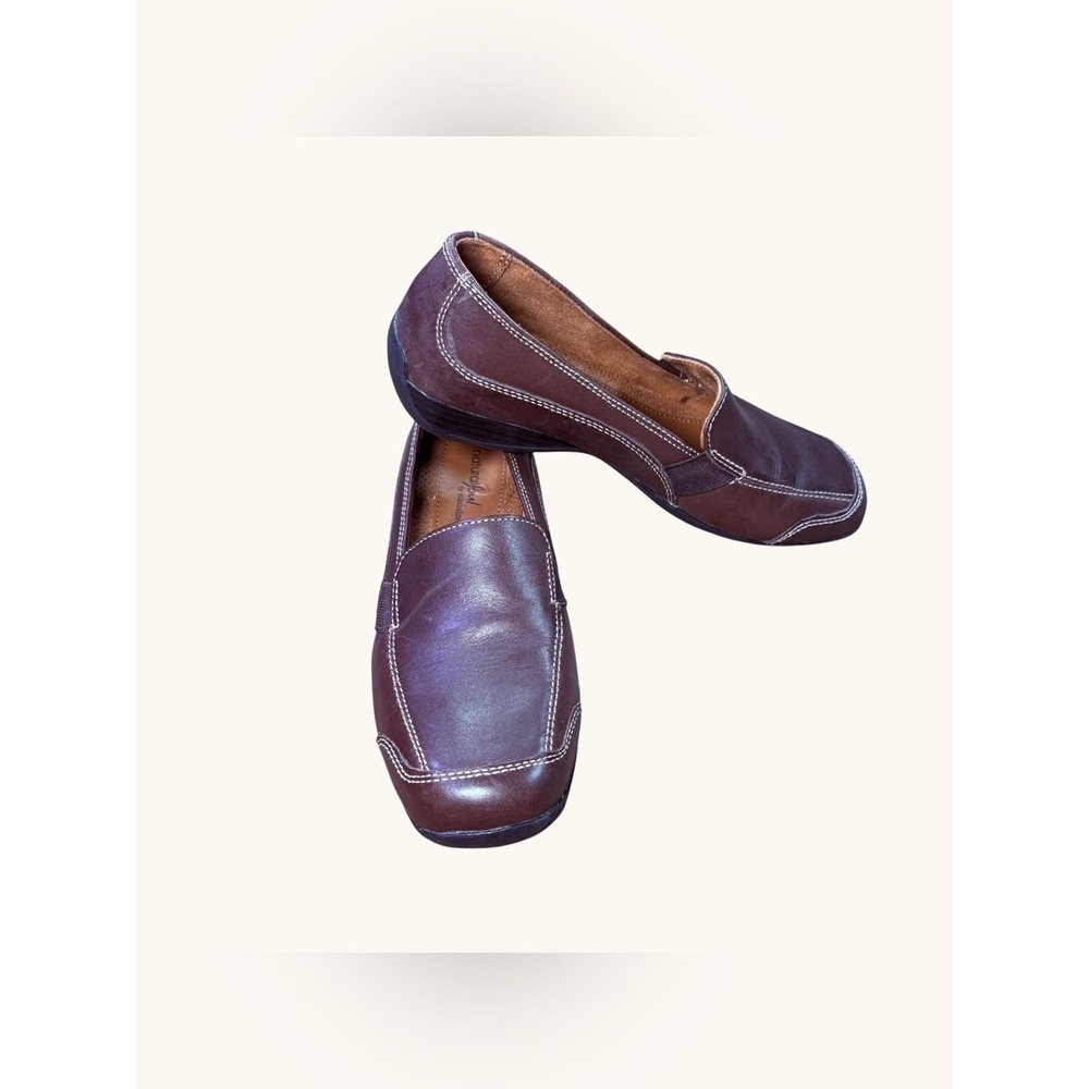 Natural Soul Naturalizer Brown Leather Comfort Slip-On Loafers Women's Size 8M